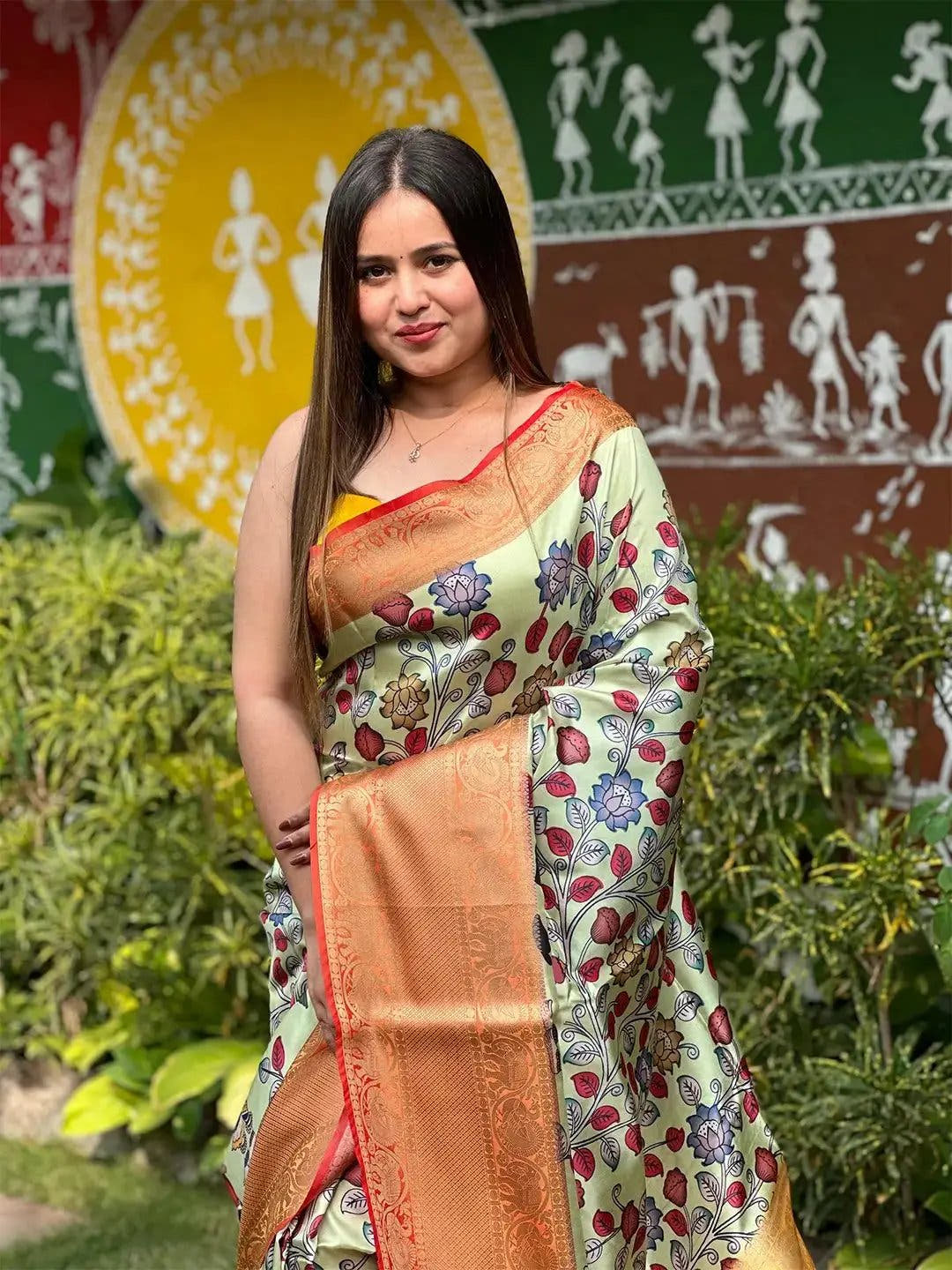 Soft Silk Kalamkari Digital Print Saree
