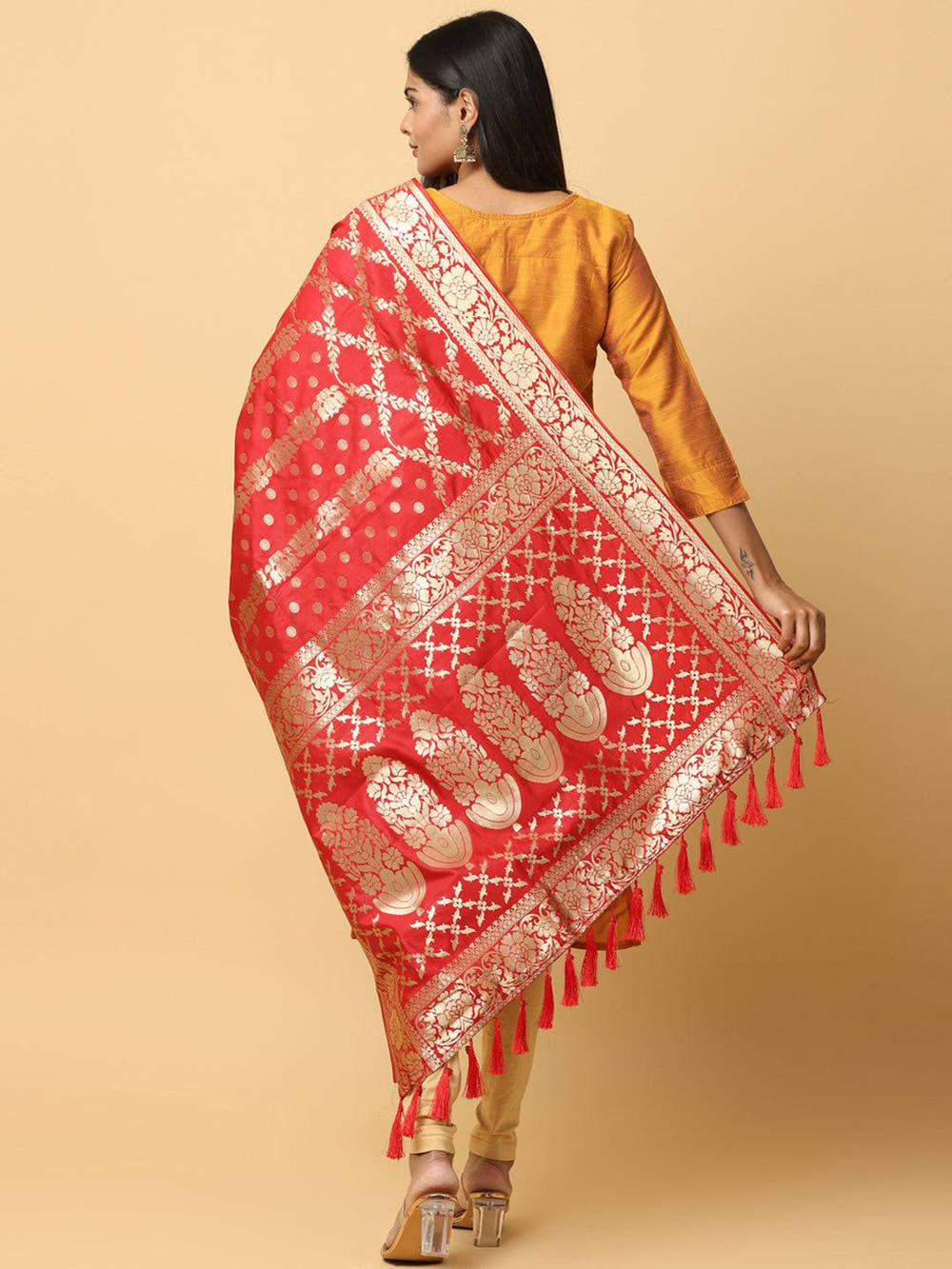 Stylish Silk Blend Woven Design Dupatta