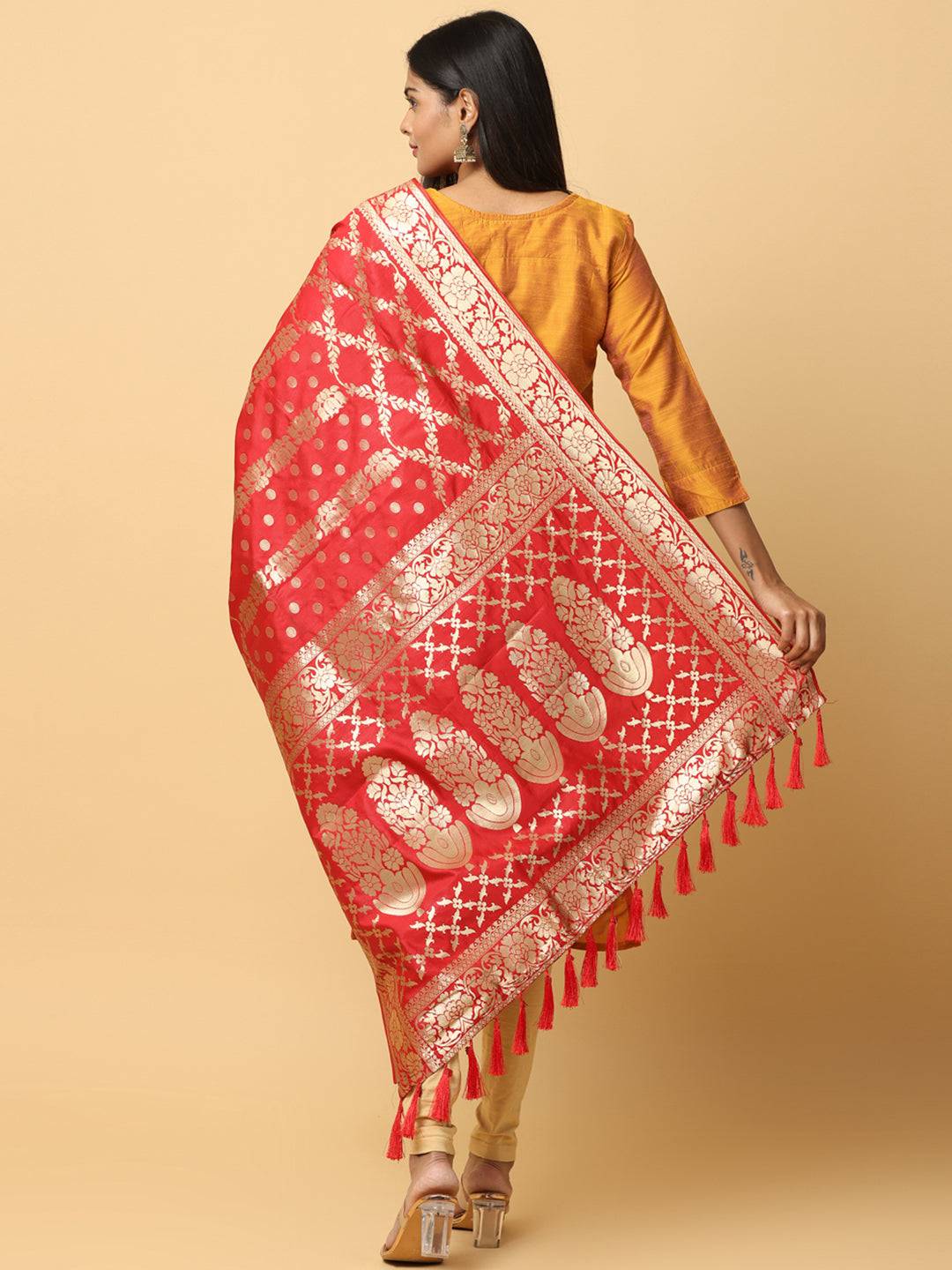 Stylish Silk Blend Woven Design Dupatta