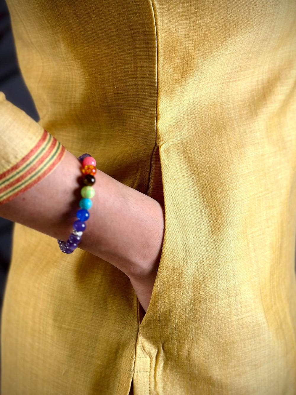 Mustard  Floral  Weave   Dress