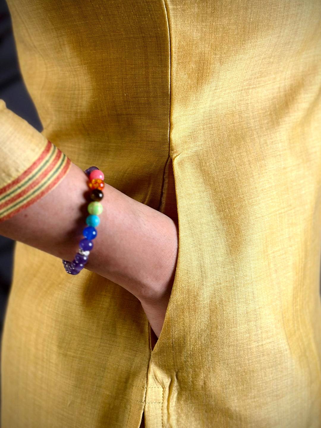 Mustard  Floral  Weave   Dress