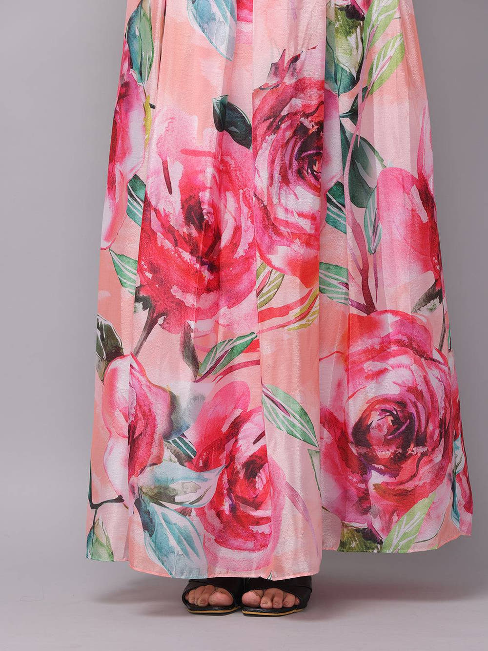 Rose Mist Chiffon Printed Dress