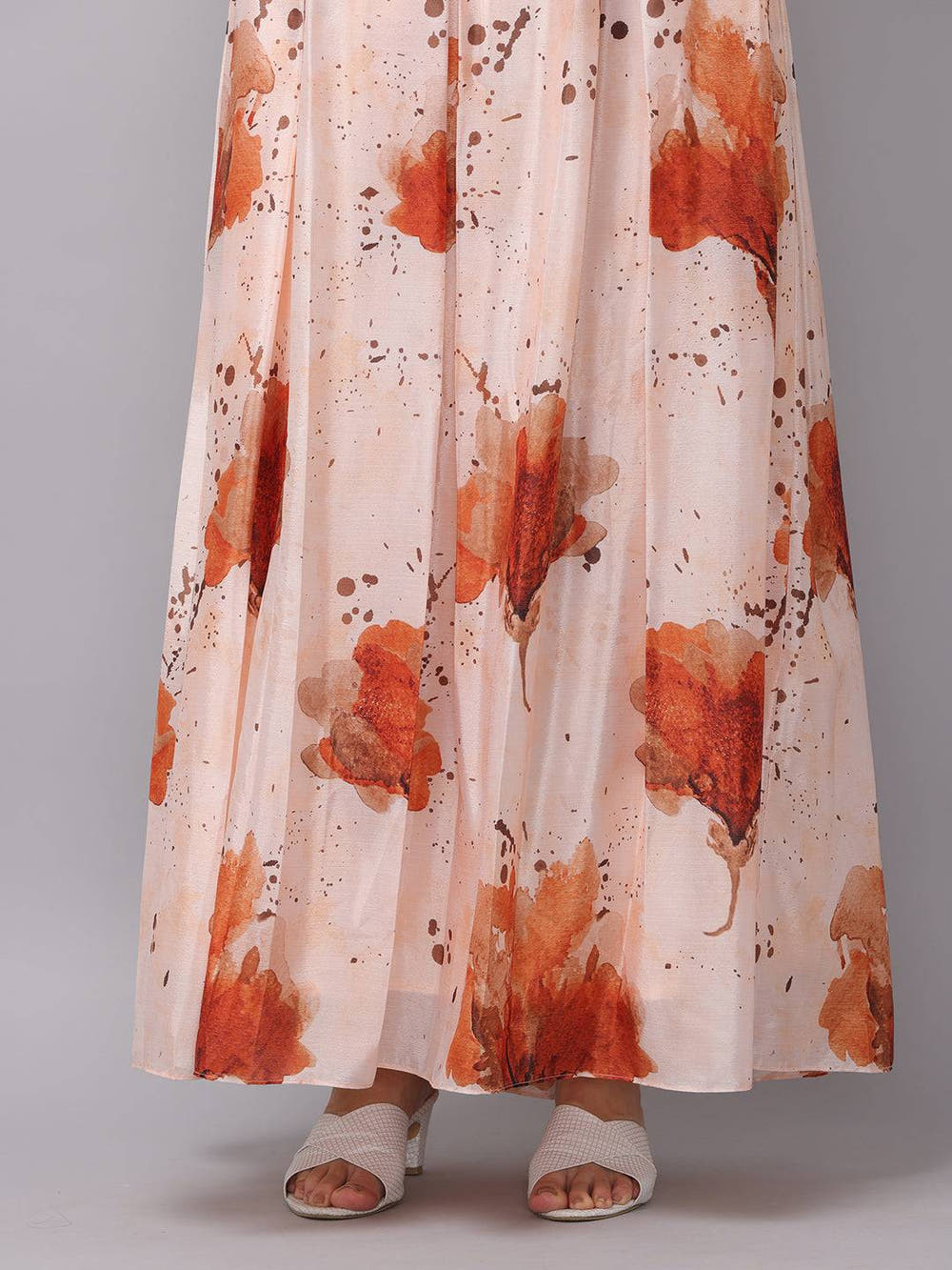 Peach Colour Corset Dress