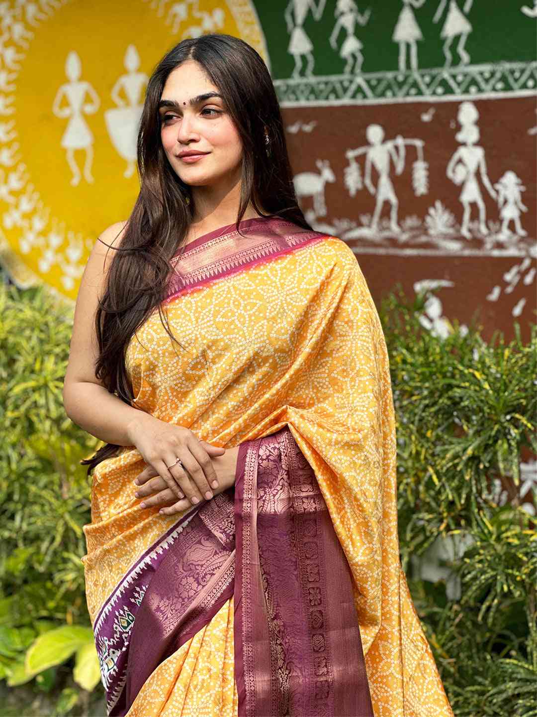 Soft Silk Bandhej Digital Printed Saree
