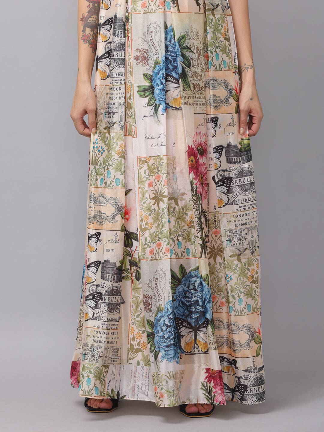 Sweetheart Neck Multi Color Dress
