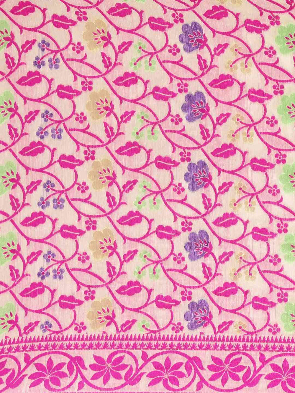 Jamdani Cream Colour Woven Design Saree