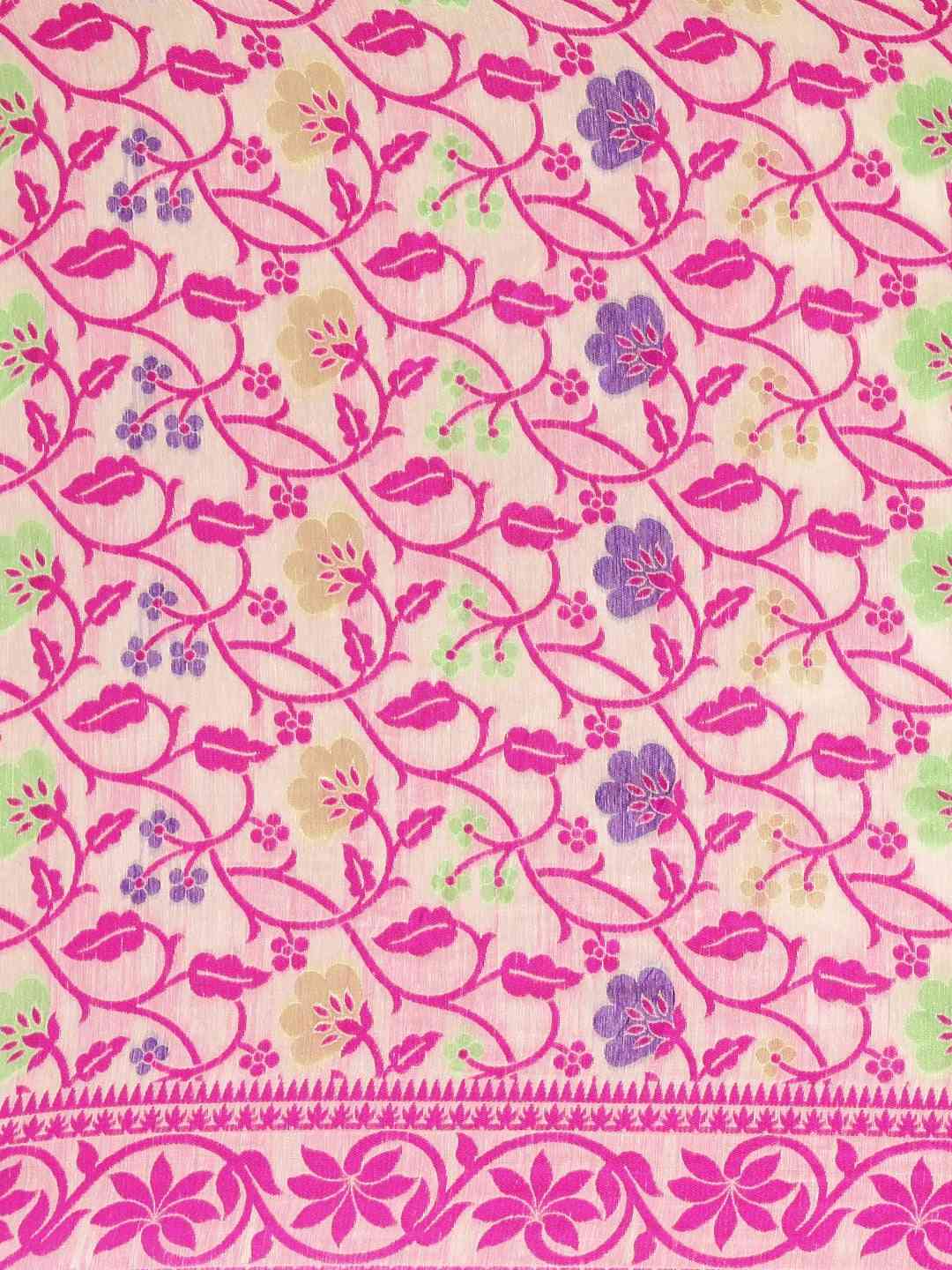Jamdani Cream Colour Woven Design Saree