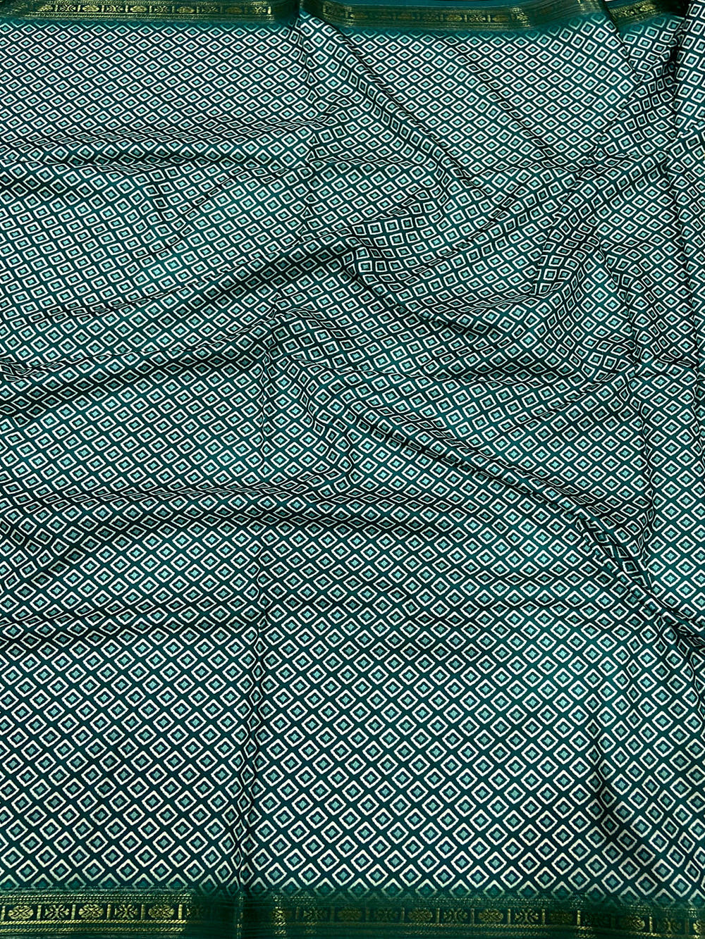 Sky Blue Jungle Printed Silk Saree