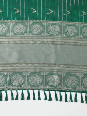  Pure Banarasi Katan Silk Kanchi Zari Weaving Saree