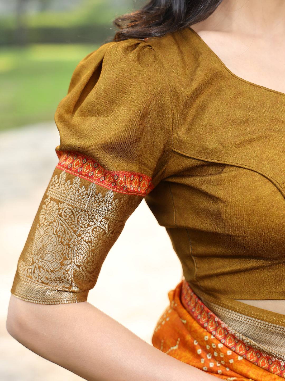 Orange Pure Viscose Dola Silk Saree with Mughal Print Border - Luxe