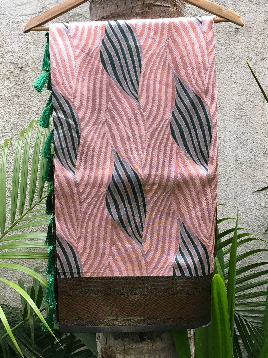 Muvel Tussar Silk Zari Weaving Ikkat Saree
