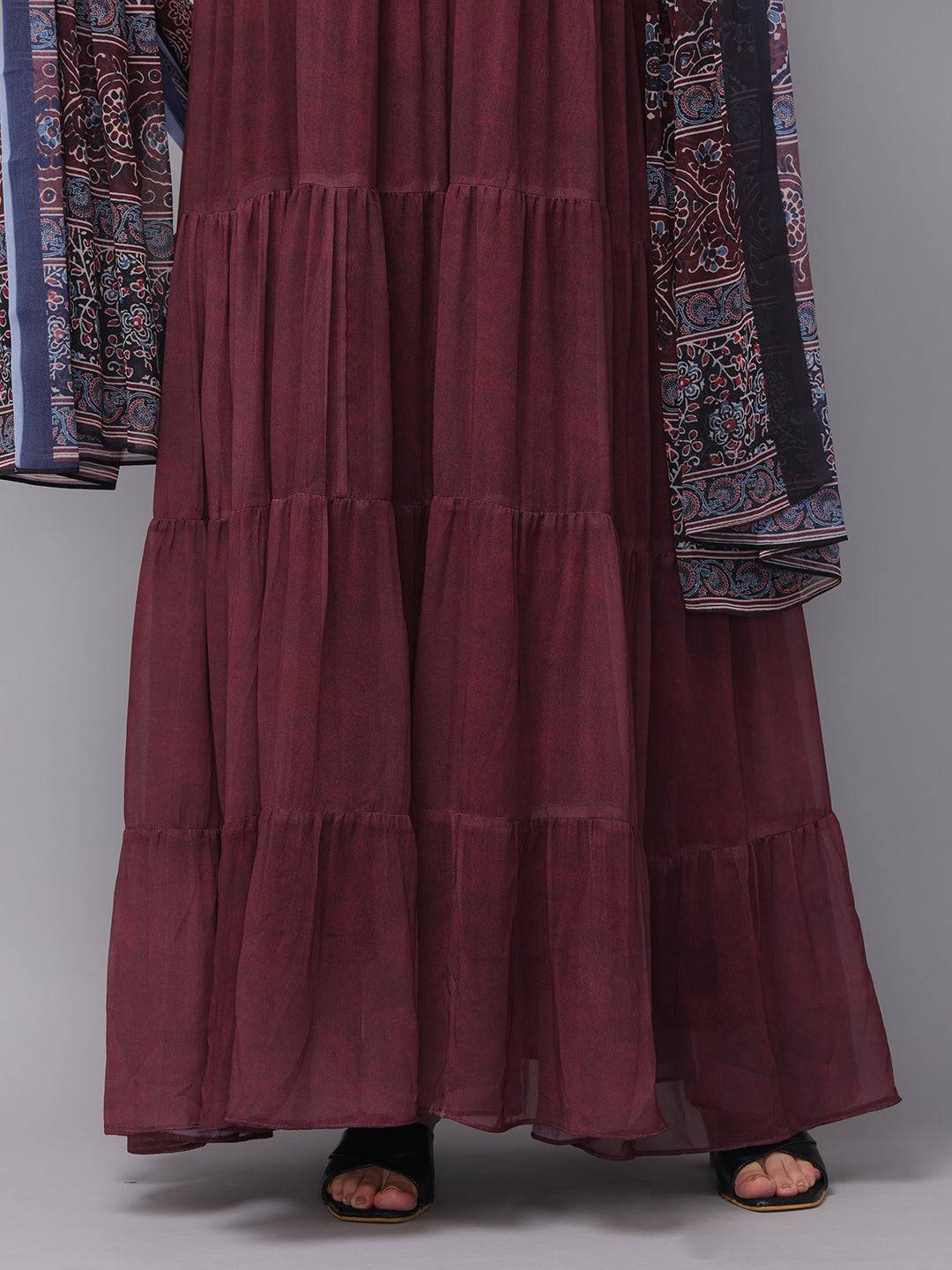 Mulberry Round Neck Long Dress