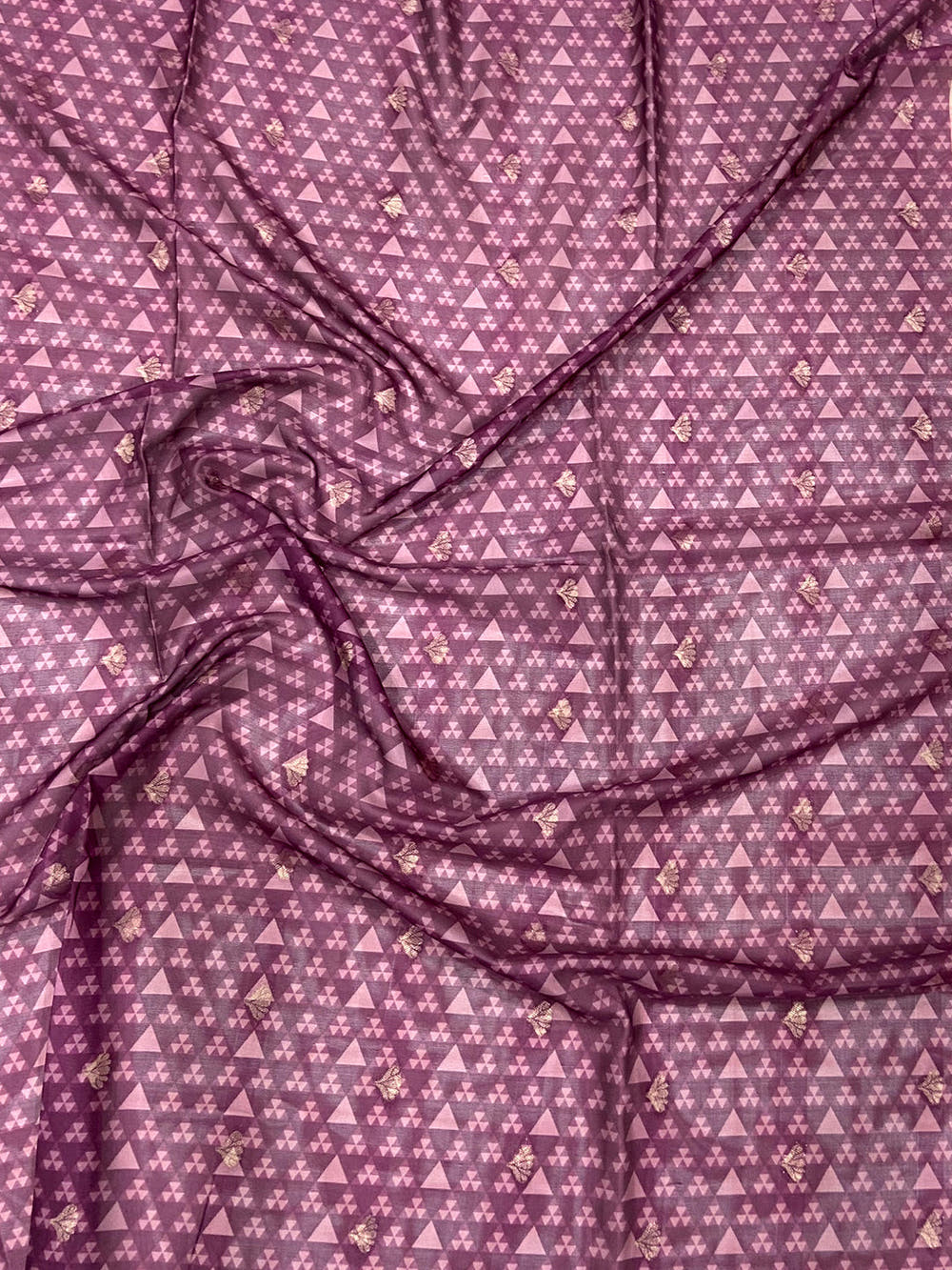 Mauve Kalamkari Ombre Crepe Silk Saree