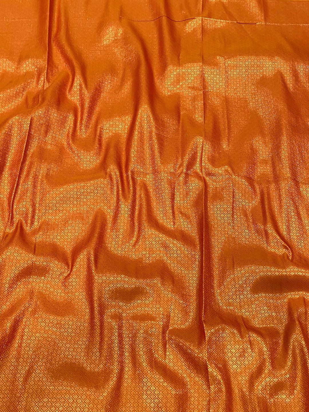 Radiant Orange Soft Silk Saree