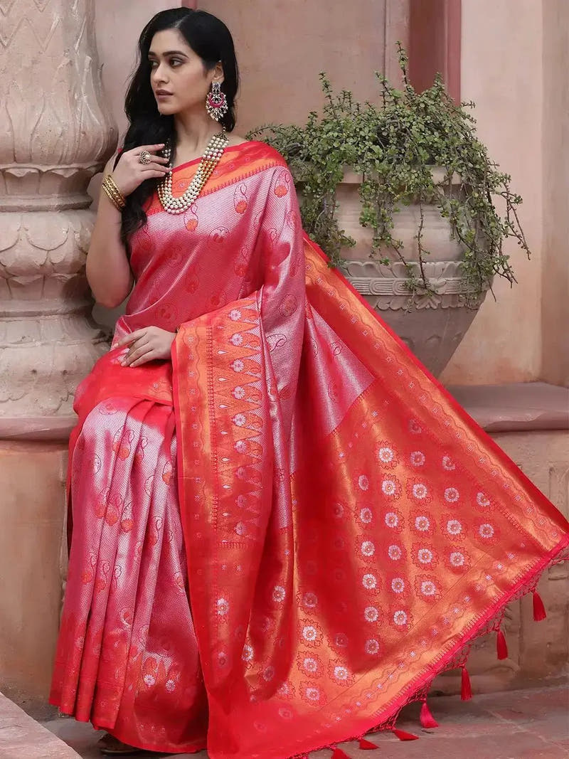Kanjivaram Silk Saree With Zari Work