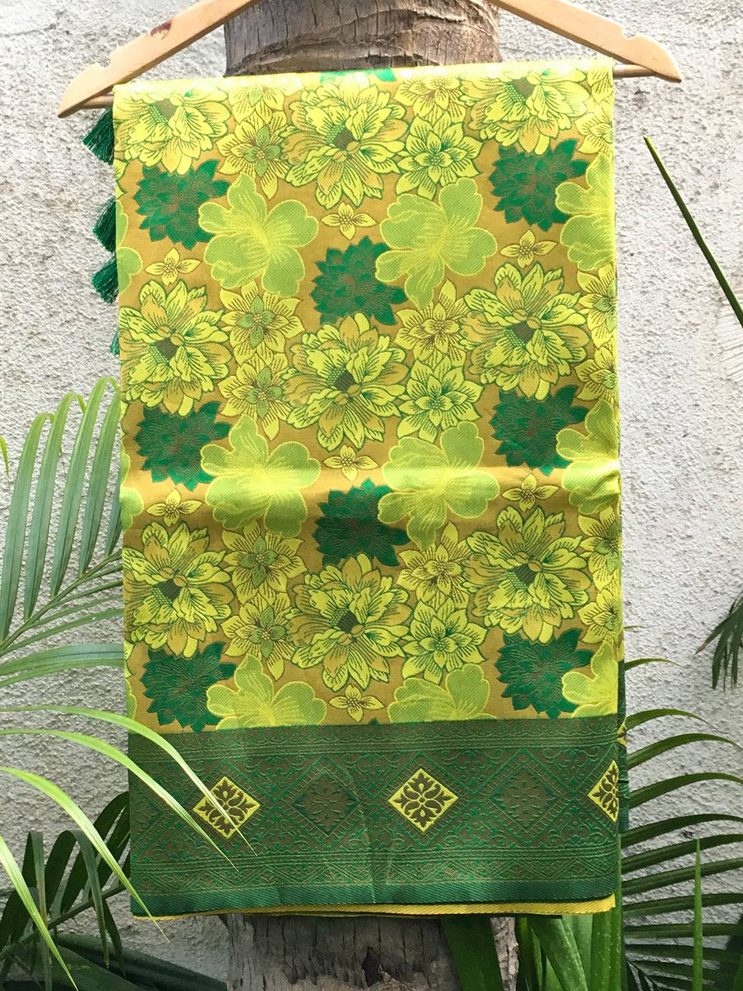 Sage Green Soft Silk Butta Weaving Saree