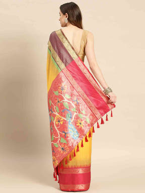 Ganga Jamuna Pattu Border Banarasi Soft Silk Saree