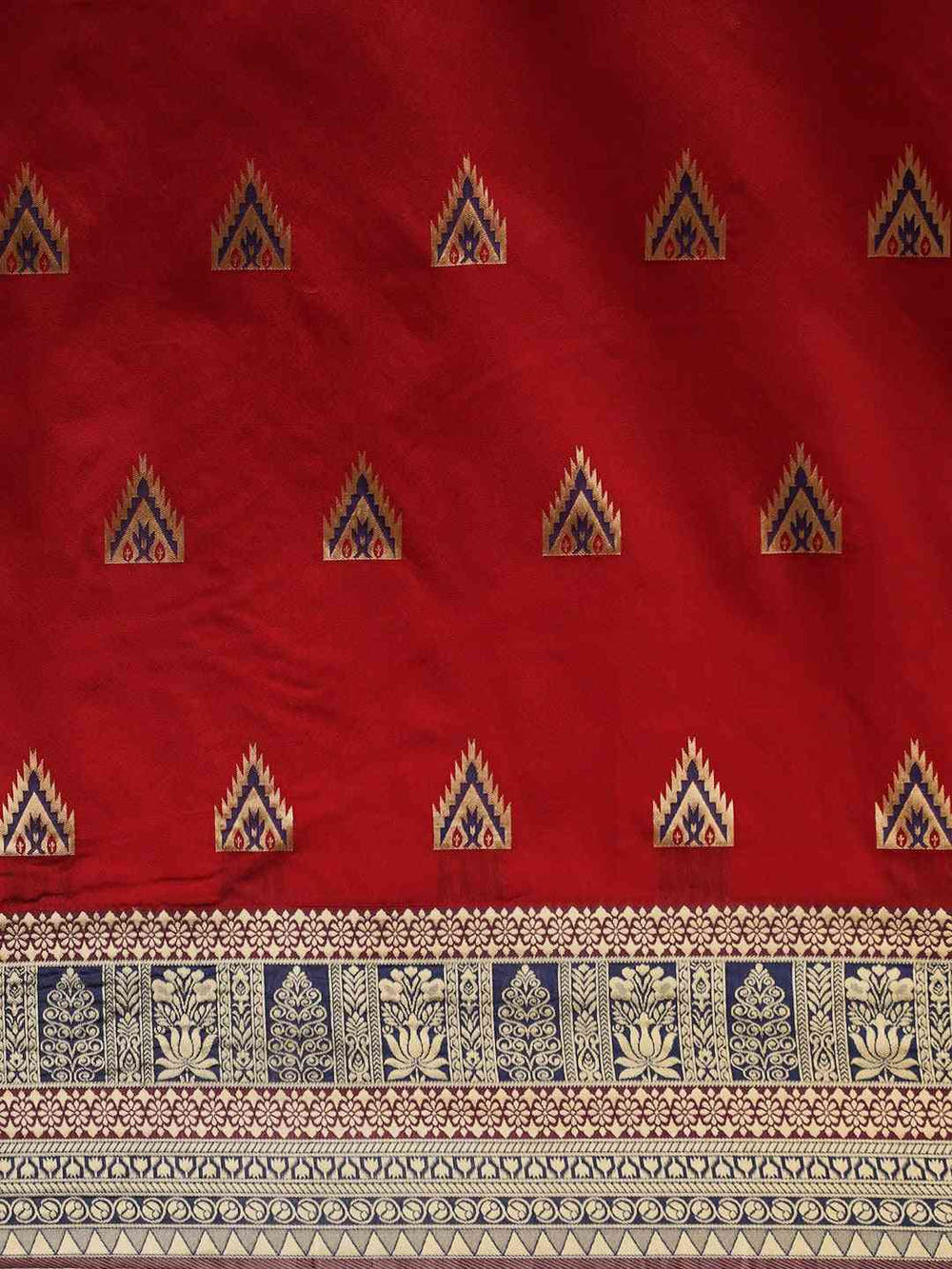 Banarasi Silk Red Colour Woven Design Print Saree