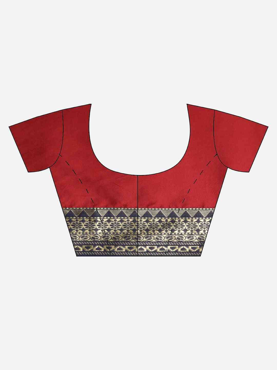 Banarasi Silk Red Colour Woven Design Print Saree
