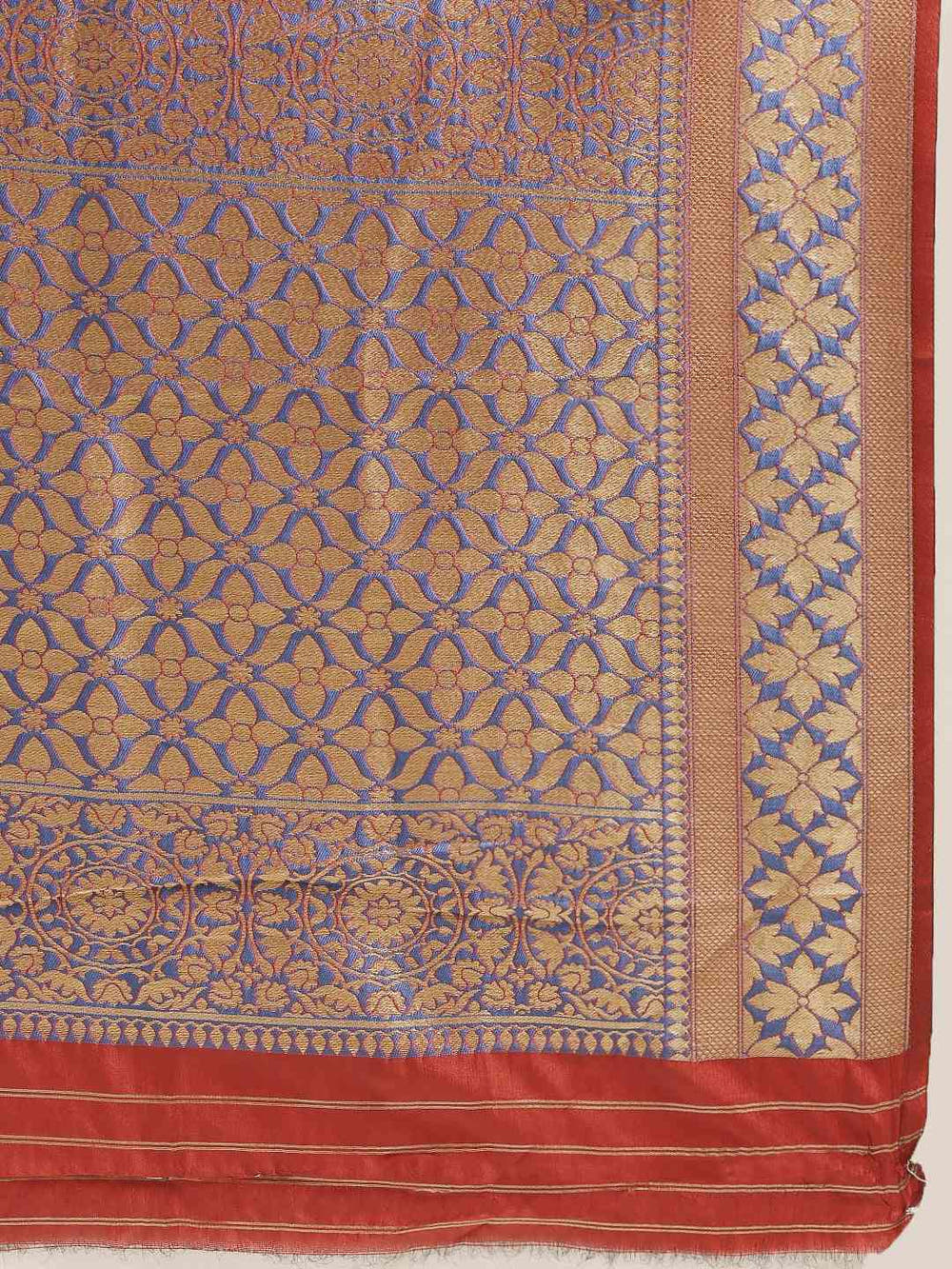 Banarasi Silk Red Colour Woven Design And Zari Border Saree