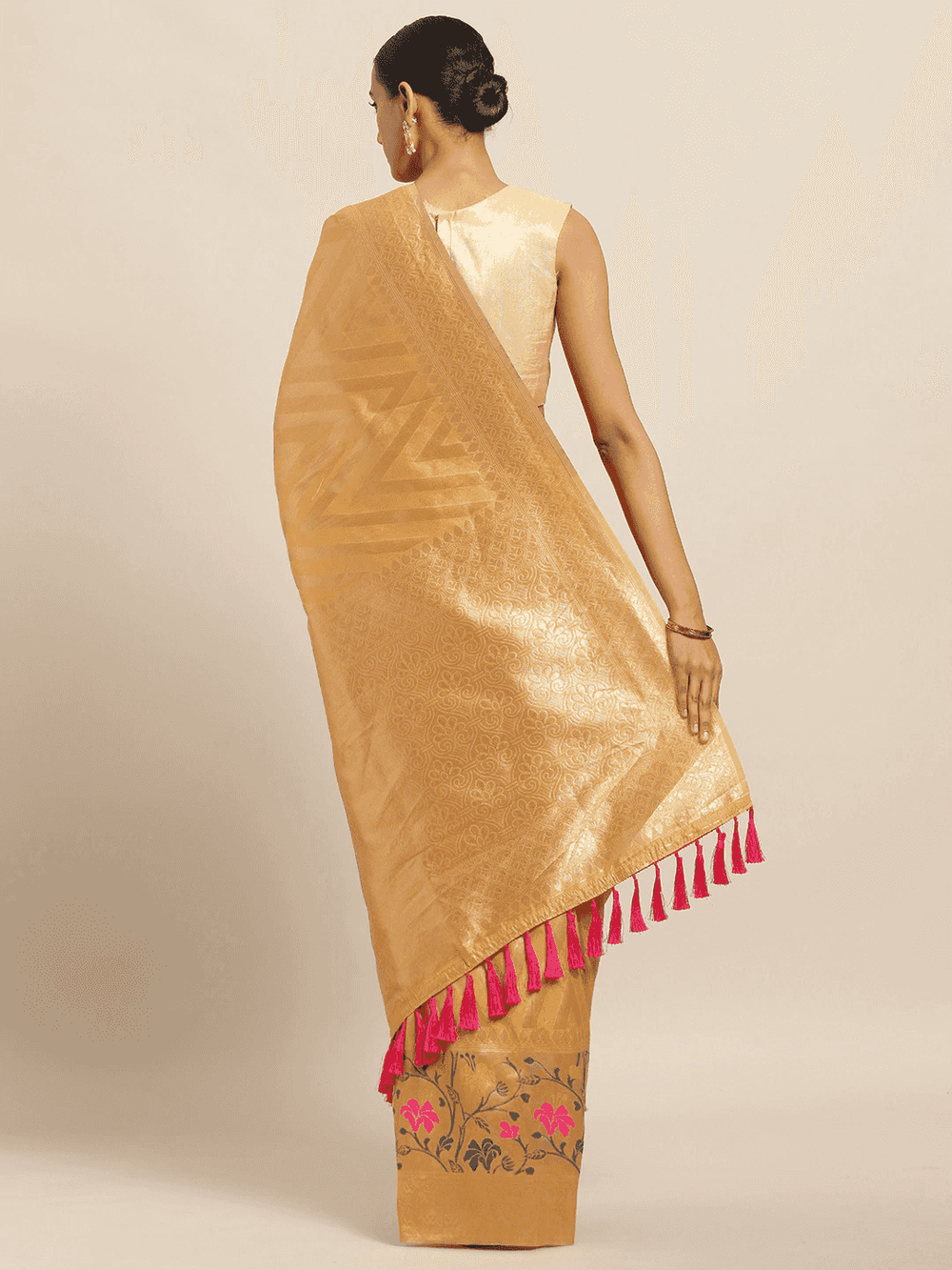 Banarasi Geometric Design Mustard Colour Katan Silk Saree