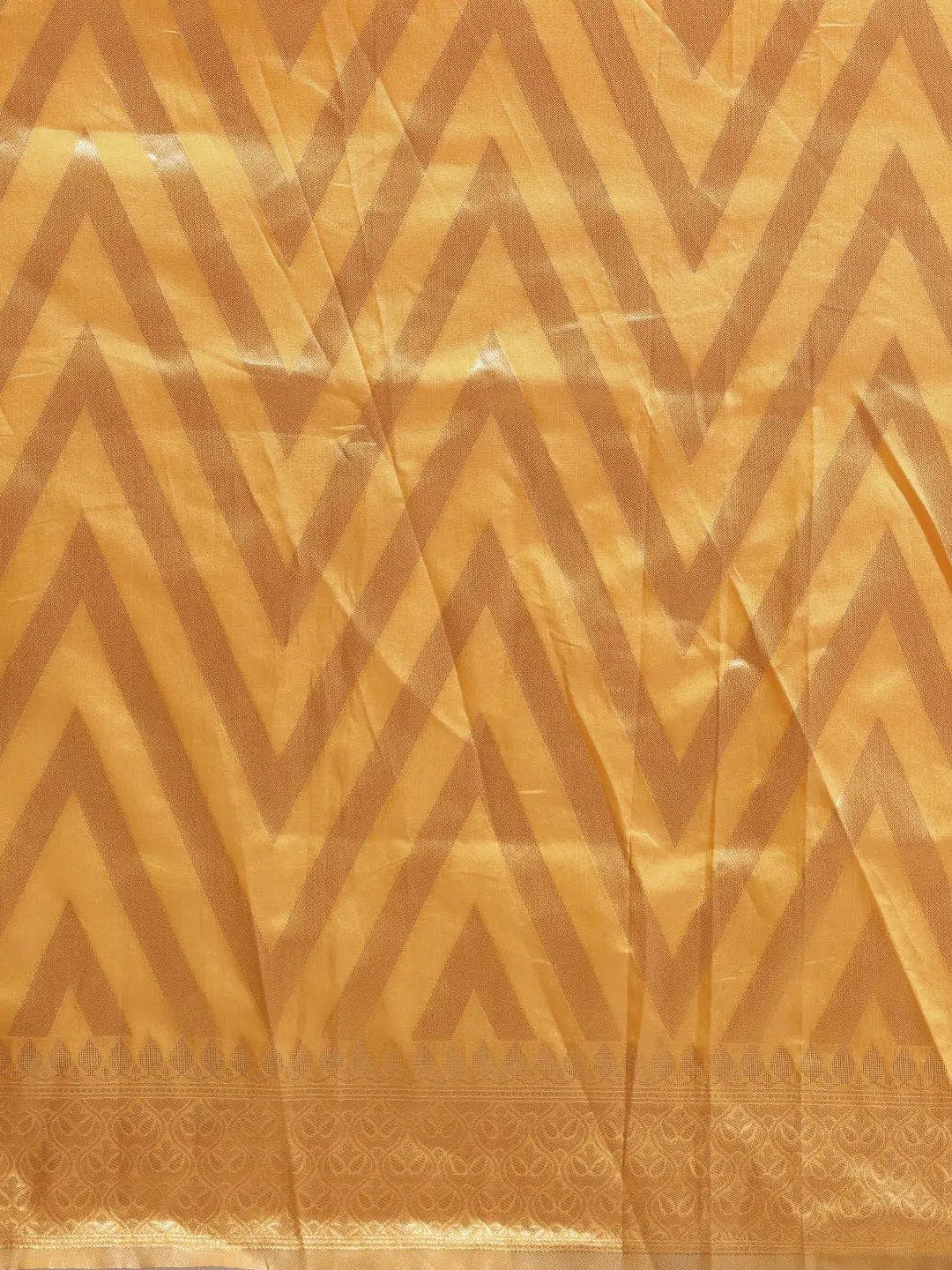 Banarasi Geometric Design Mustard Colour Katan Silk Saree