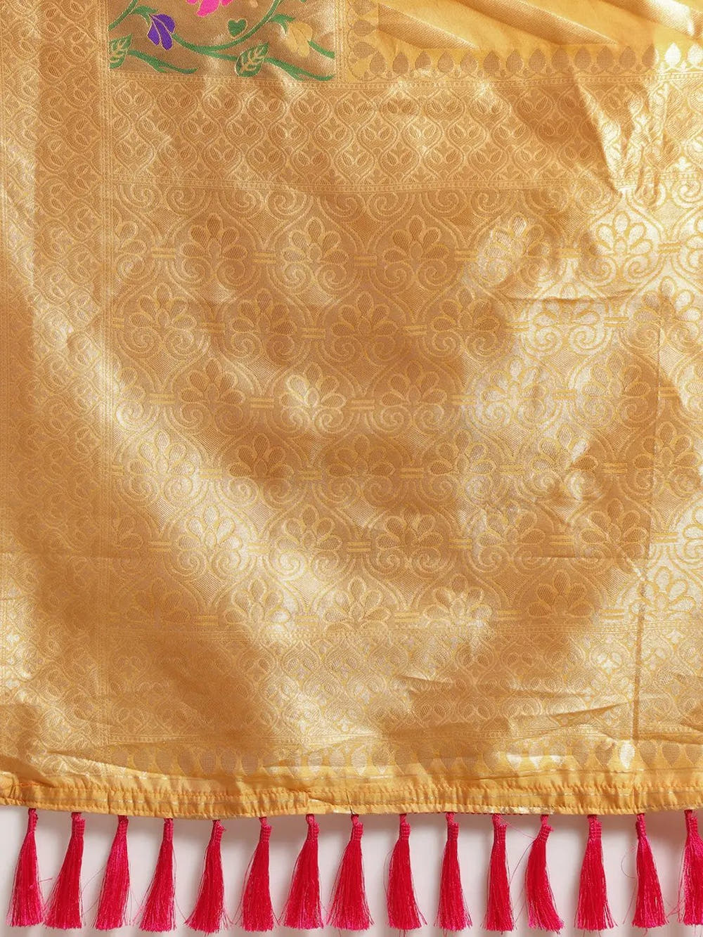 Banarasi Geometric Design Mustard Colour Katan Silk Saree