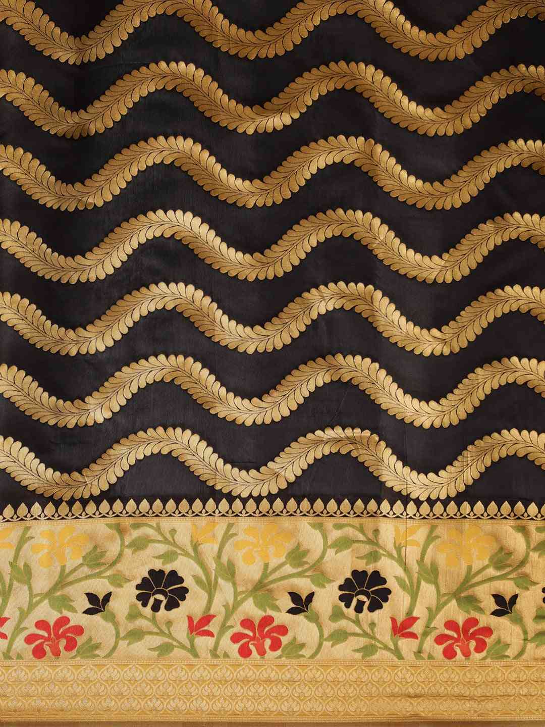 Banarasi Geometric Printed Honey Yellow Colour Zari Silk Saree