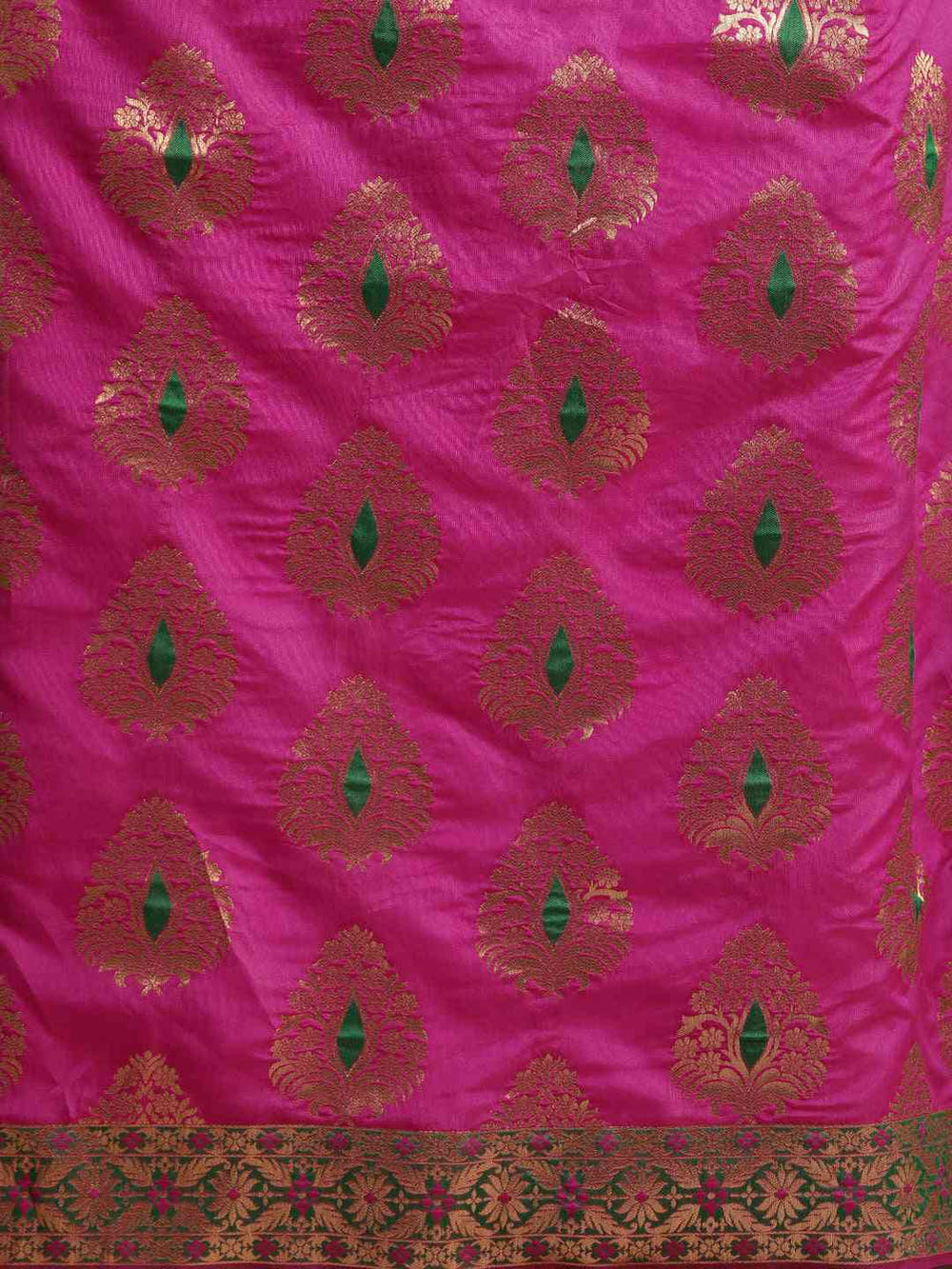 Stylish Rani Colour Silk Woven Design Banarasi Saree