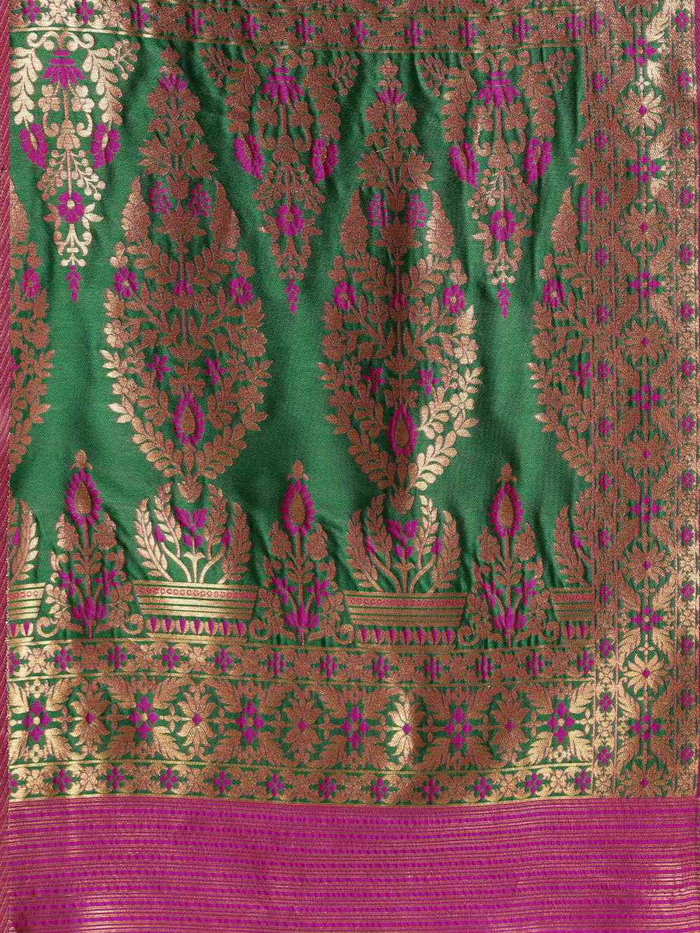 Stylish Rani Colour Silk Woven Design Banarasi Saree