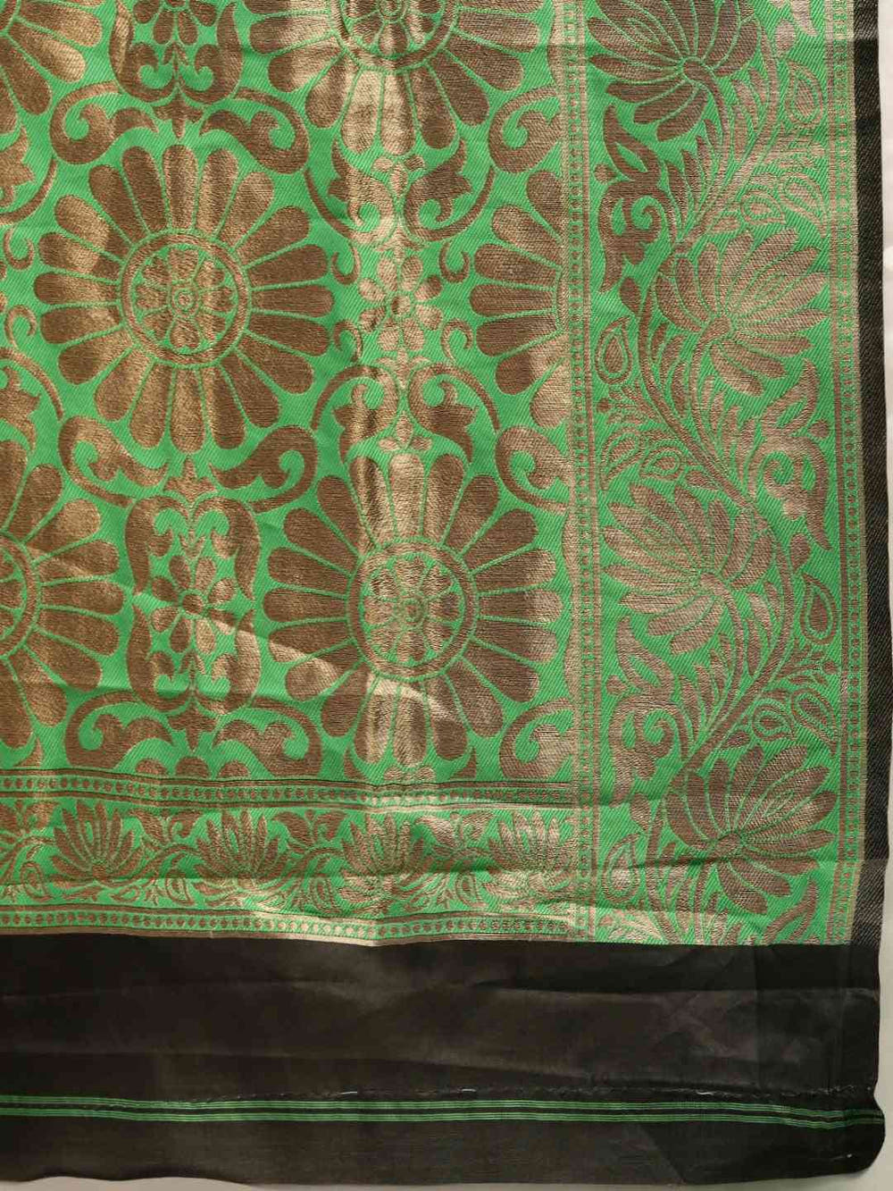 Banarasi Lime Colour With Zari Border Saree