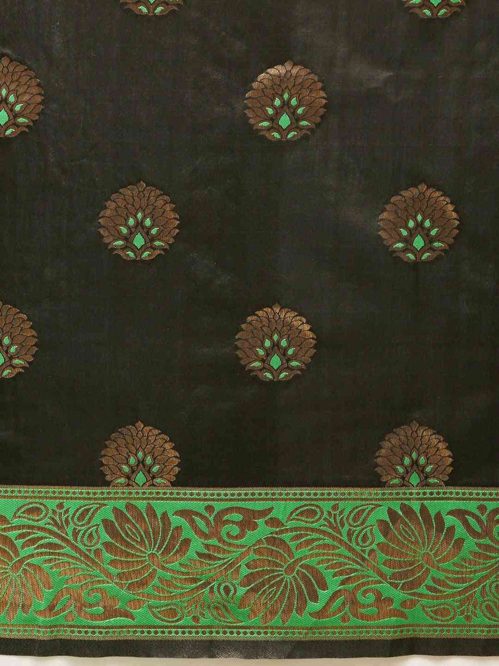 Banarasi Lime Colour With Zari Border Saree
