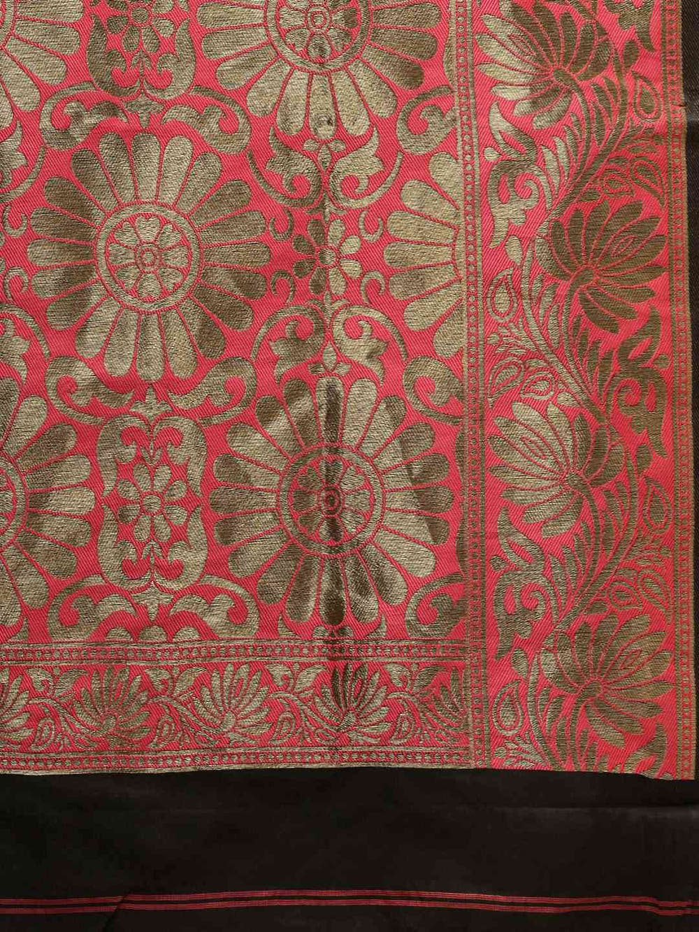 Banarasi Gajari Colour With Zari Border Saree