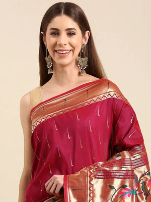 Exquisite Yevla Paithani Minakari Work Silk Saree