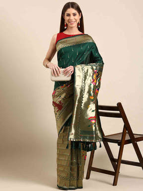 Exquisite Yevla Paithani Minakari Work Silk Saree
