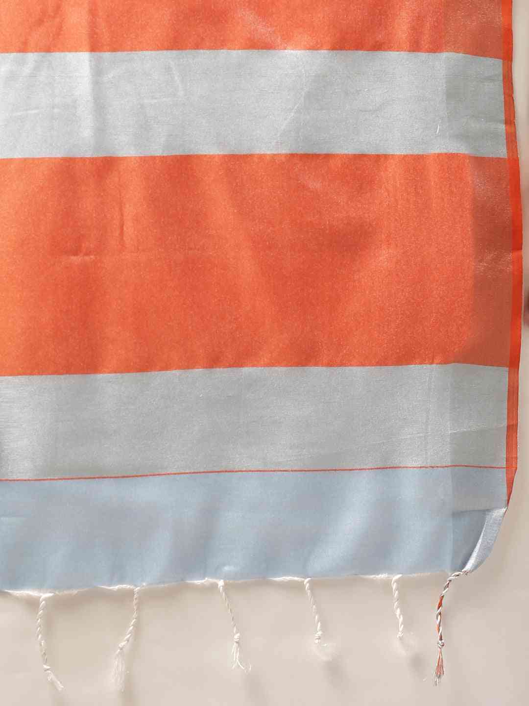 Elegant Sky Blue Colour Solid Linen Blend Saree