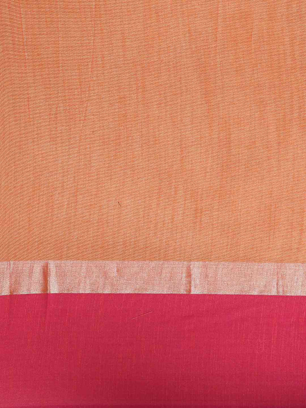 Elegant Orange Colour Solid Linen Blend Saree With Zari Border