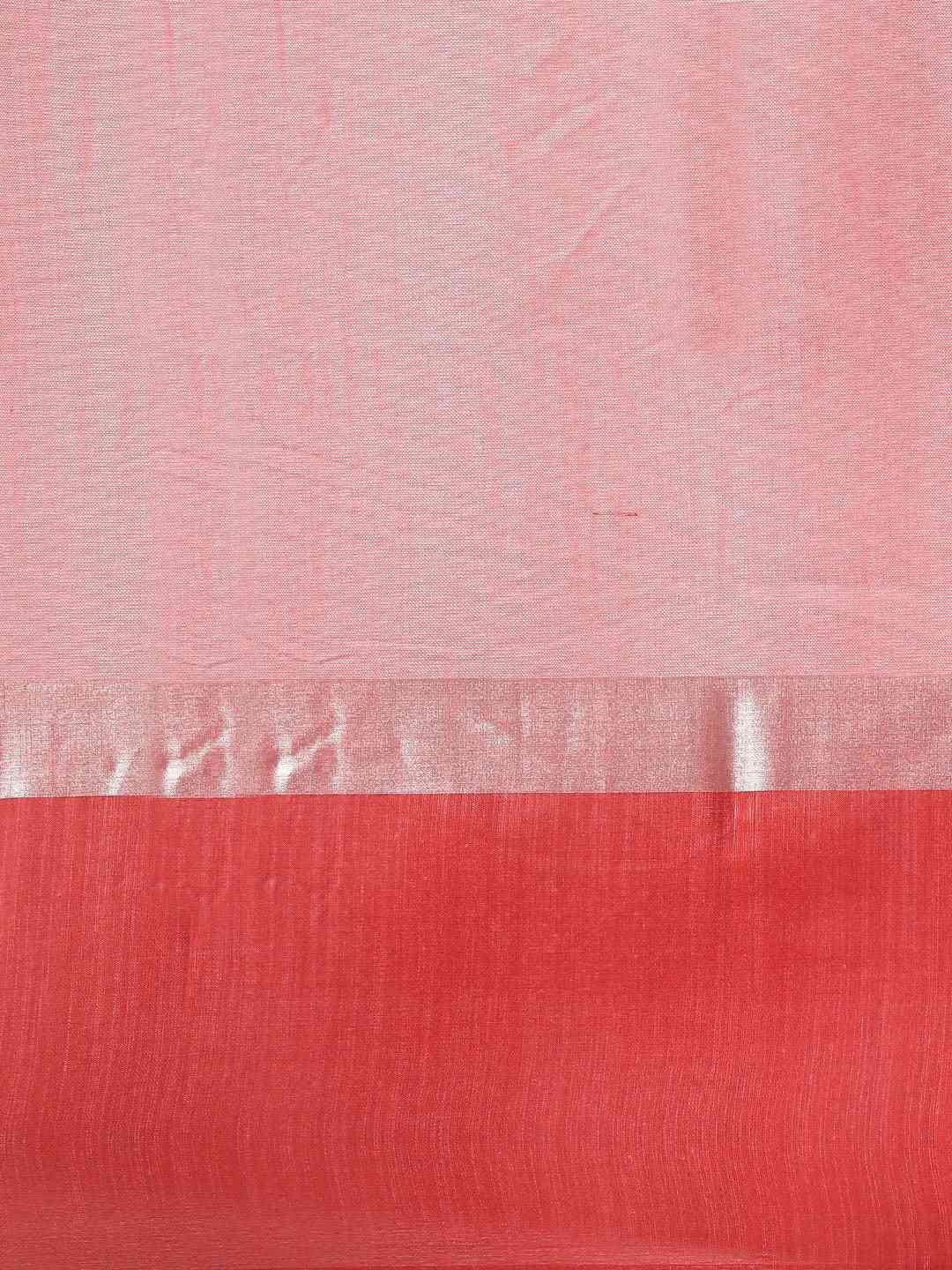 Elegant Red Colour Solid Linen Blend Saree