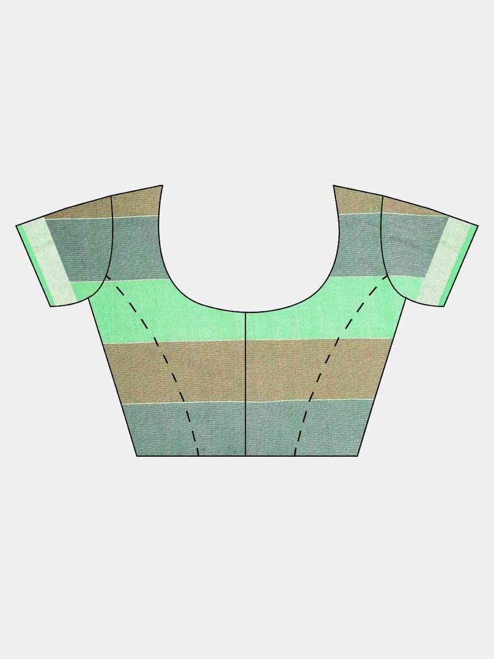 Stylish Checked Green Colour Zari Work