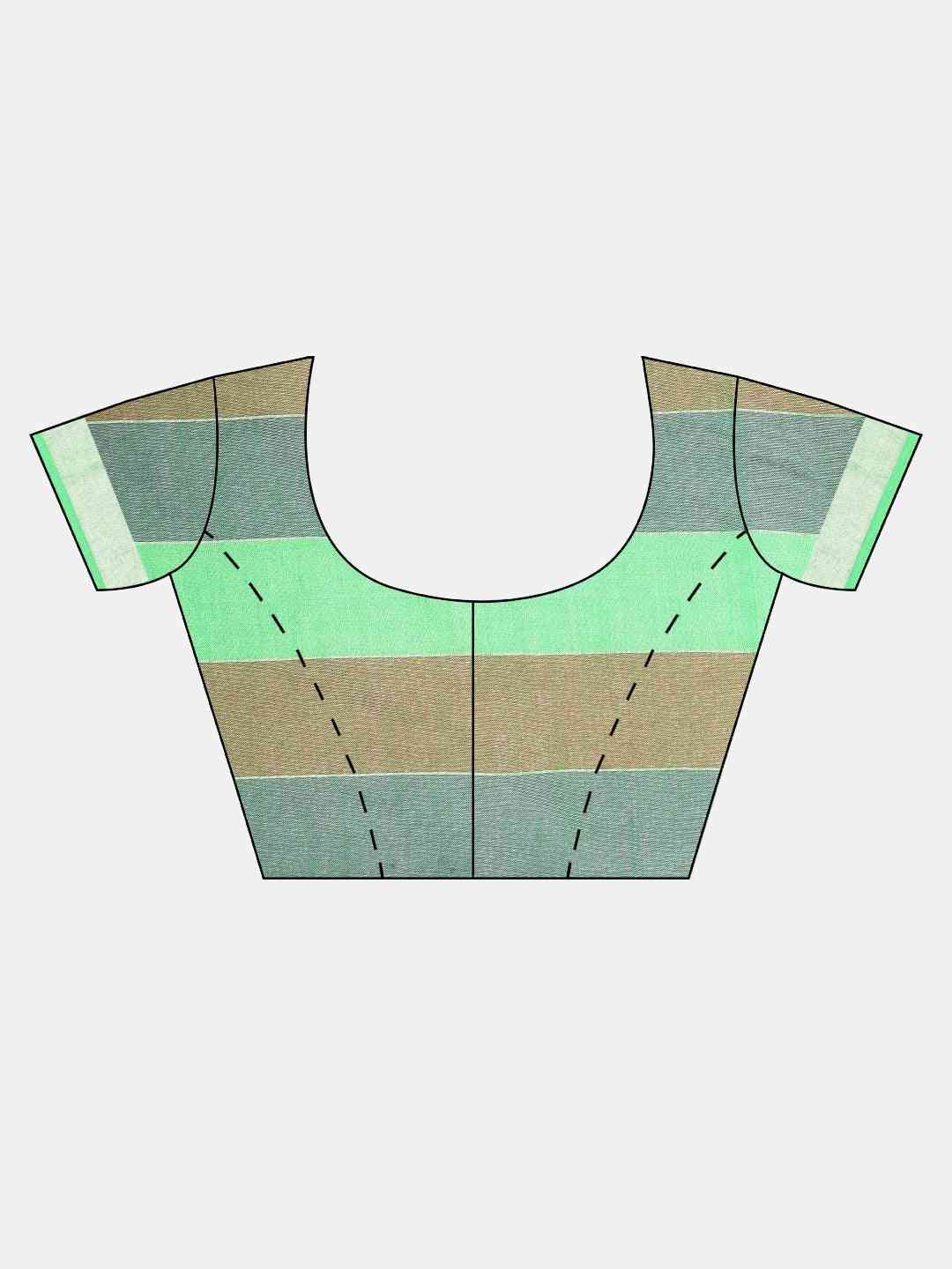 Stylish Checked Green Colour Zari Work