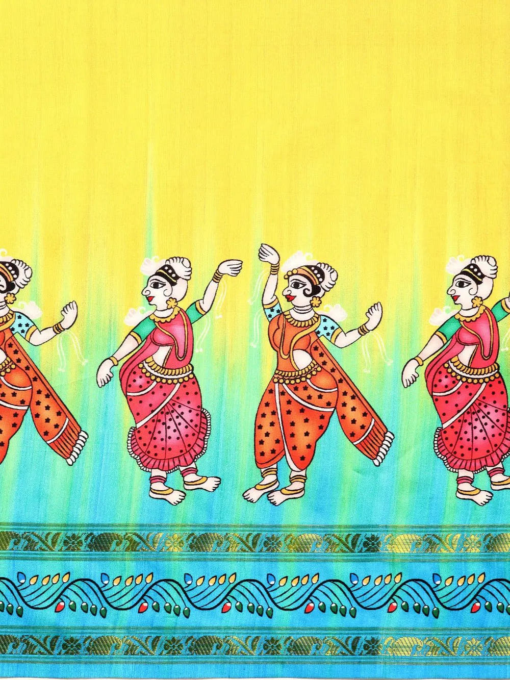 Stylish Kalamkari Silk With Block Print Saree