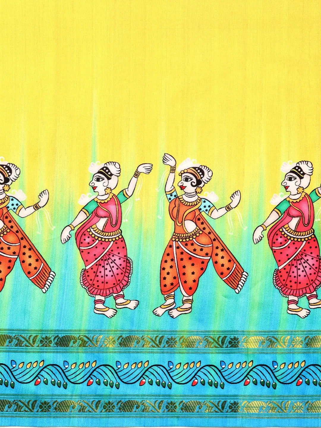 Stylish Kalamkari Silk With Block Print Saree