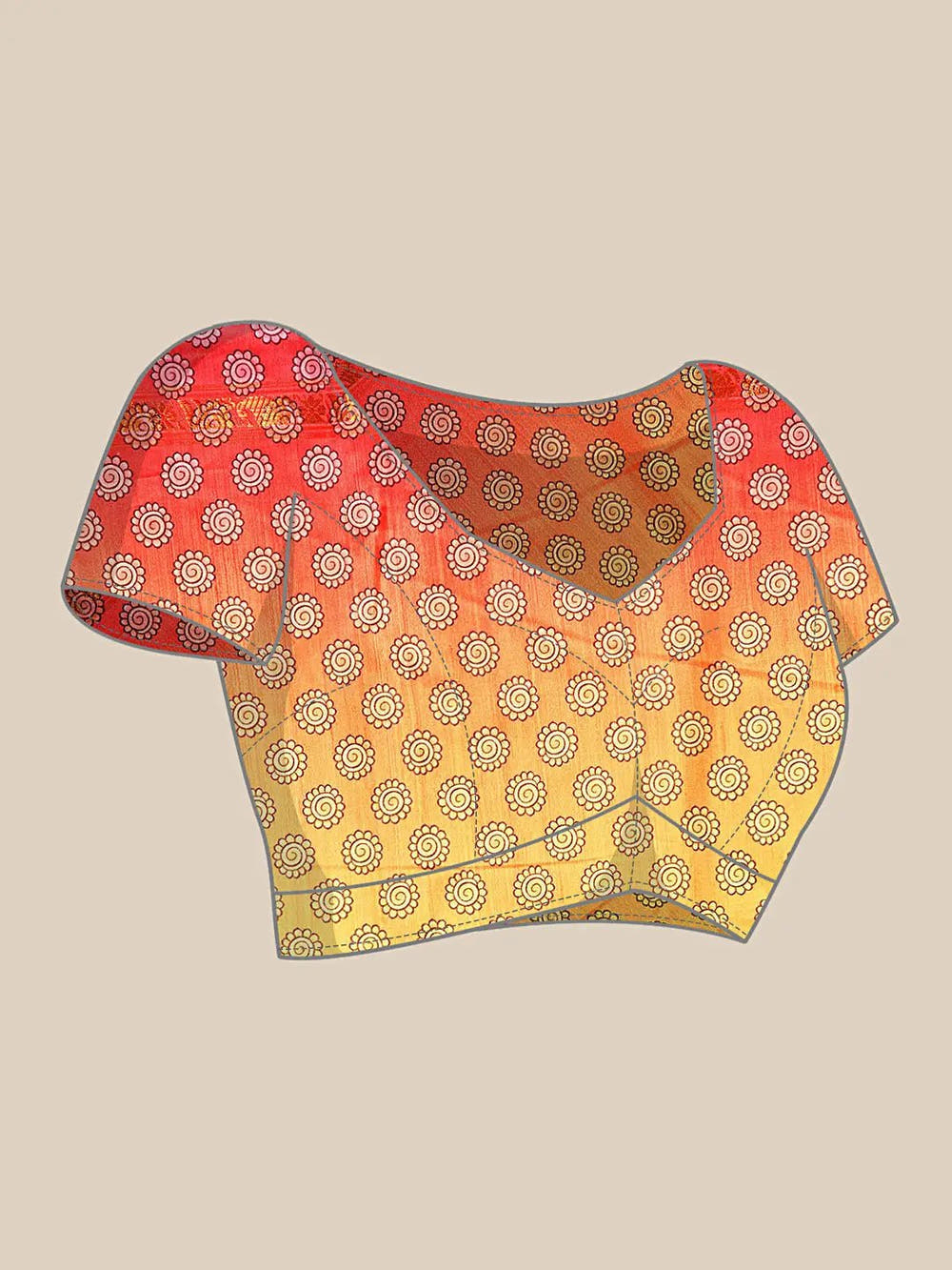 Stylish Kalamkari Silk With Block Print Saree