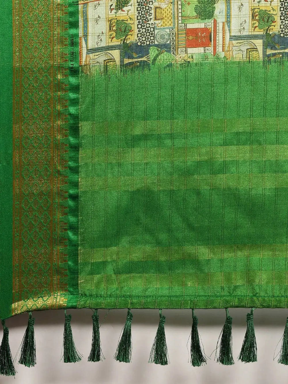 Uppada Cotton Silk Saree With Digital Block Print