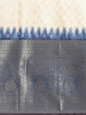 Banarasi Pattu Zari Border Ikkat Desine Silk Sarees