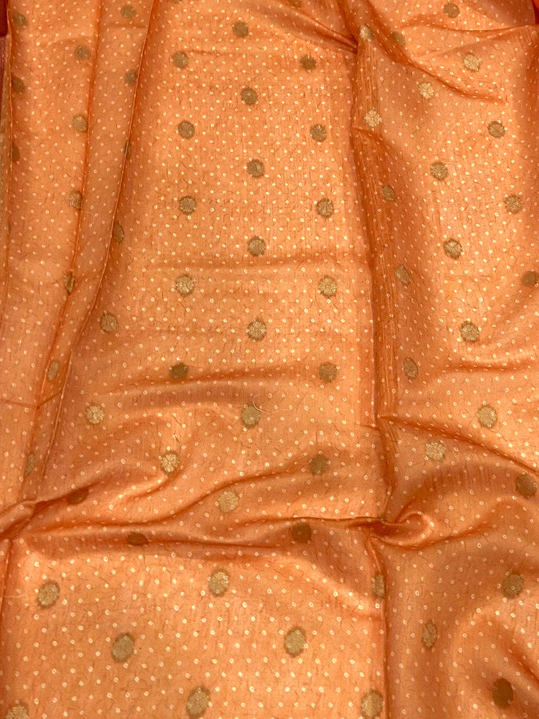 Peach Digital Block Placement Print Saree