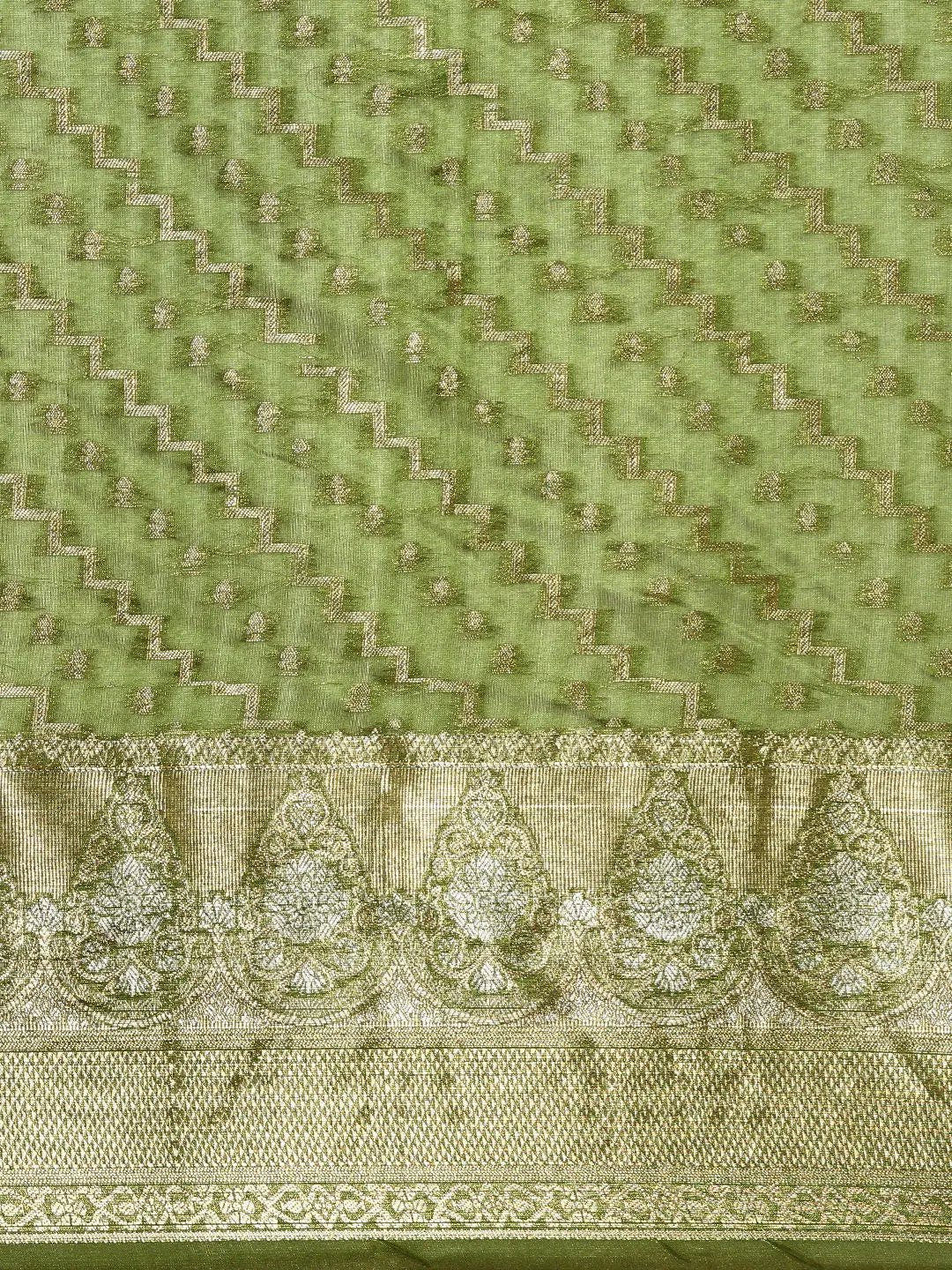Banarasi Katan Tissue Silk Lehriya Desine Festive Wear Saree
