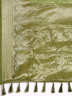 Banarasi Katan Tissue Silk Lehriya Desine Festive Wear Saree