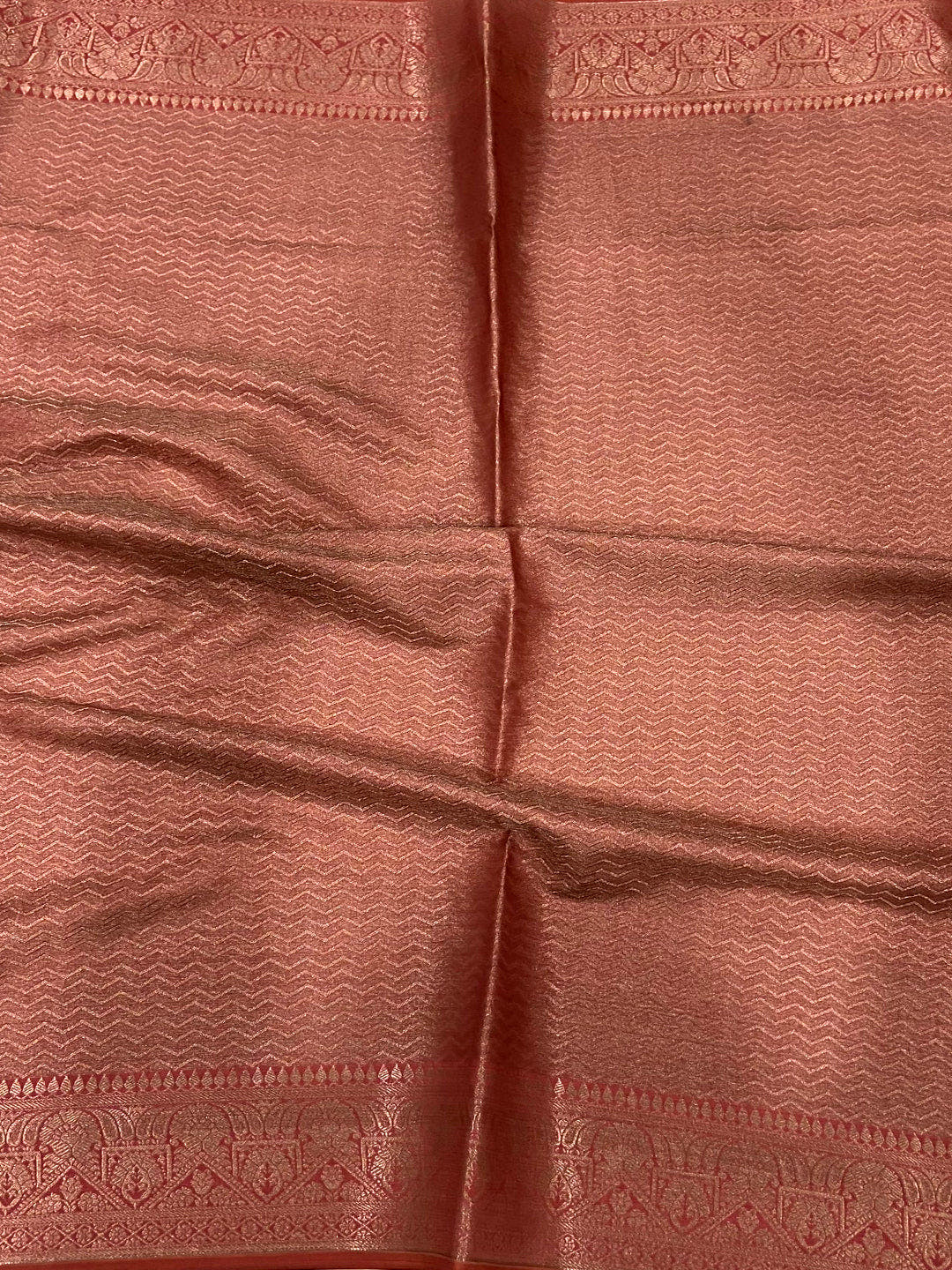 Coral Bamboo Silk Floral Saree