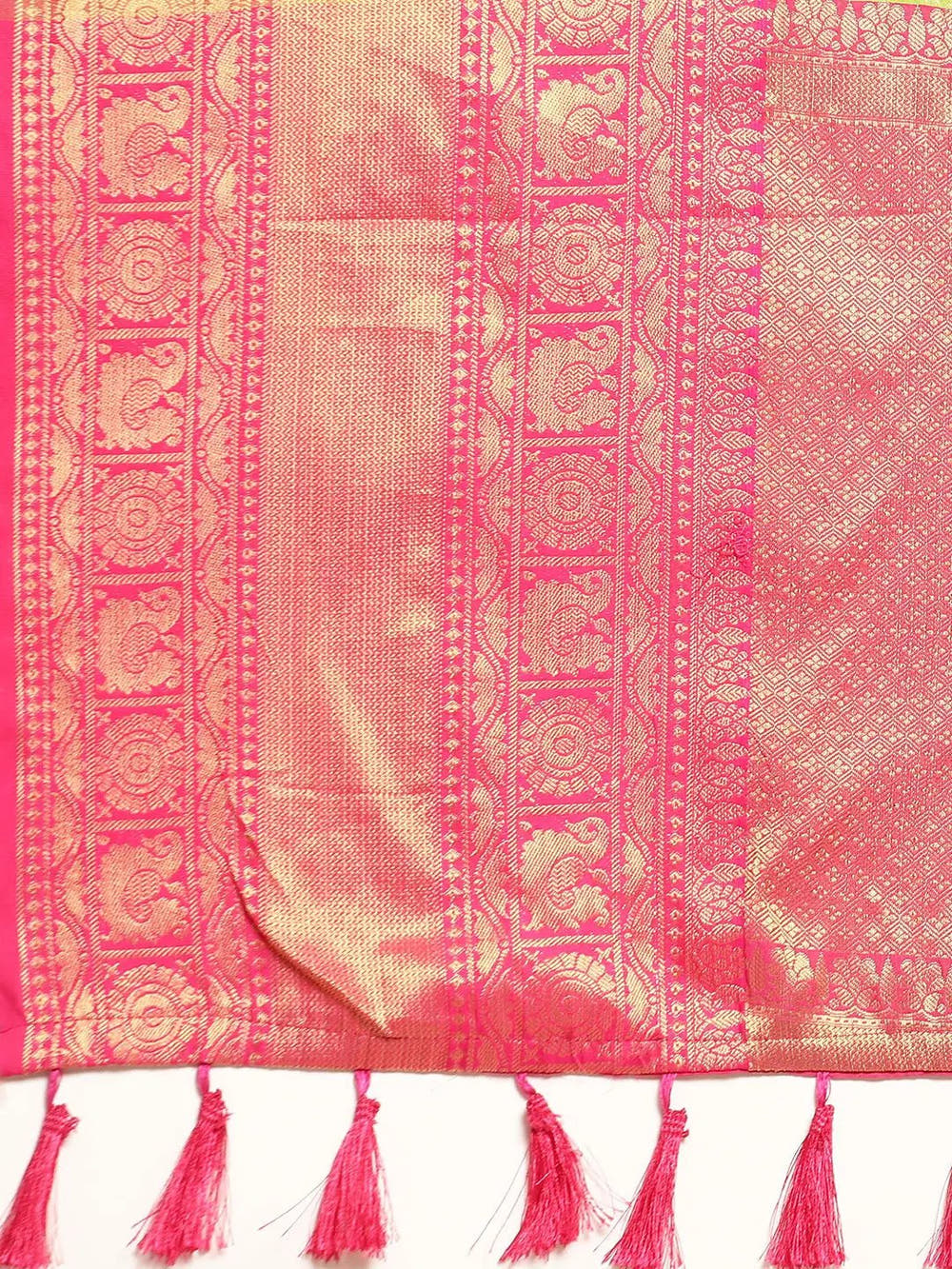 Banarasi Katan Silk Flower Design Saree